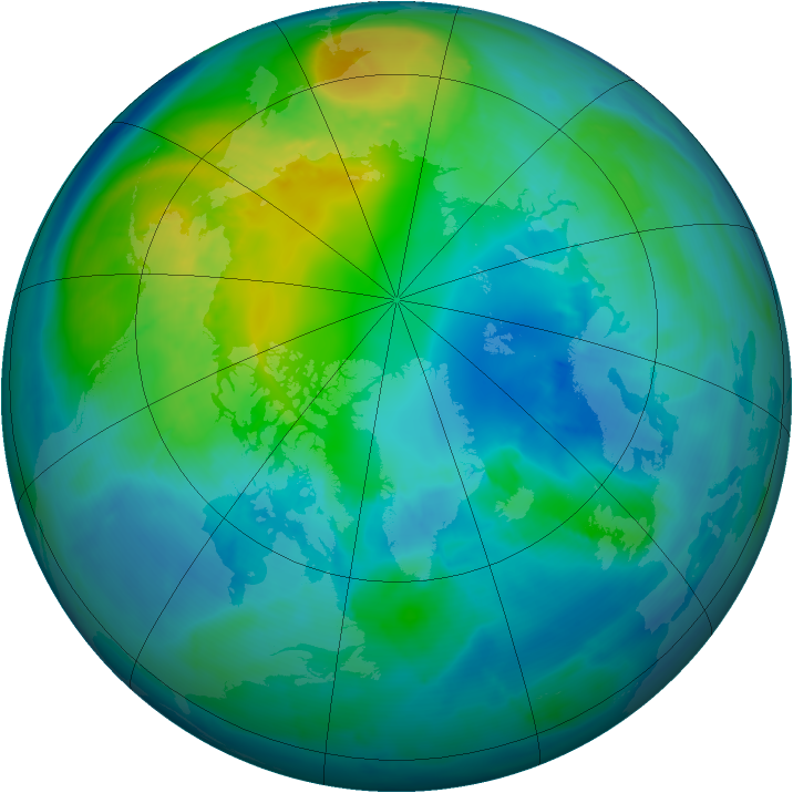 Arctic ozone map for 21 October 2014